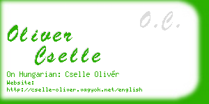 oliver cselle business card